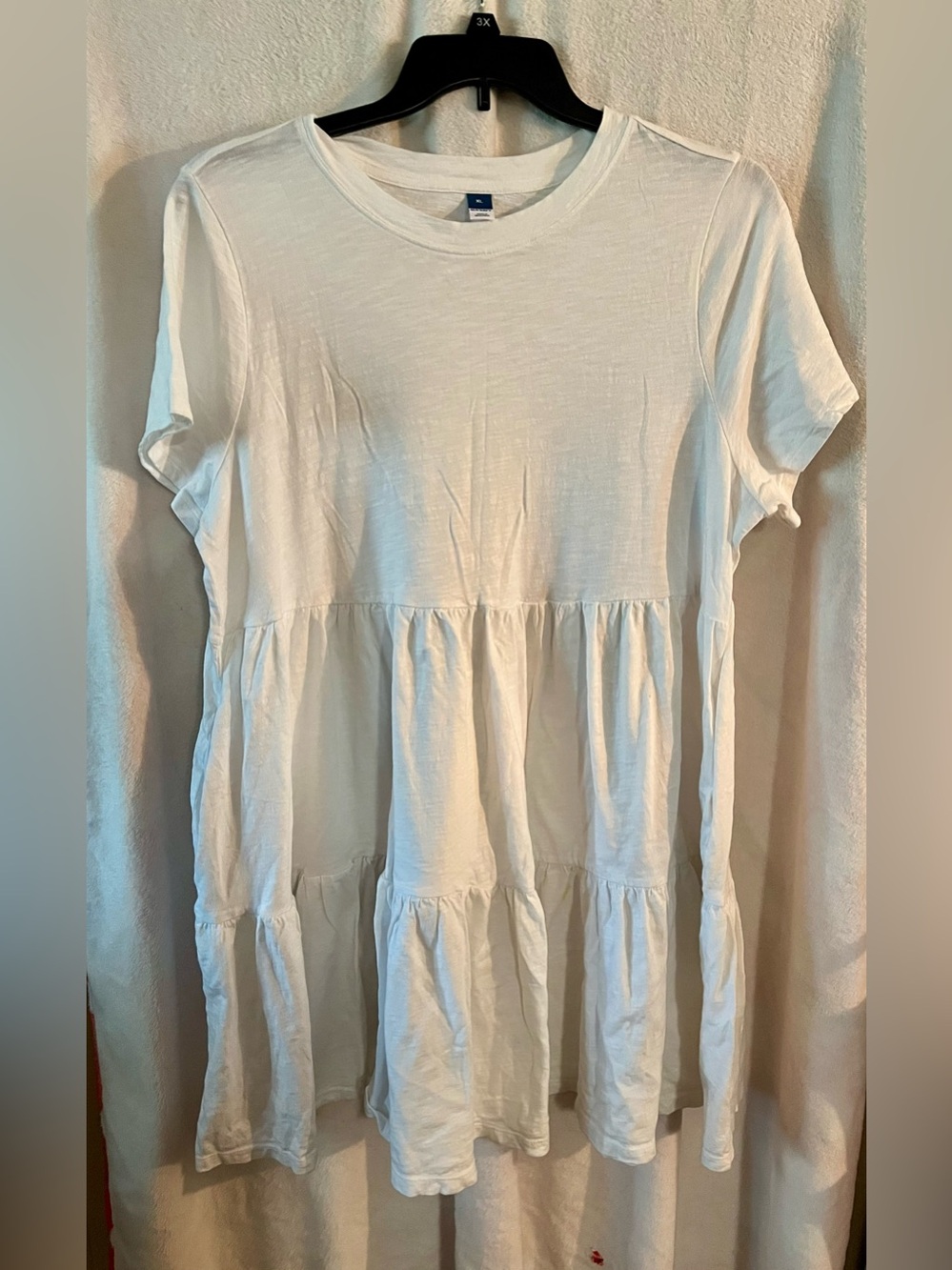 Old Navy White Tiered Short Sleeve Tunic Dress